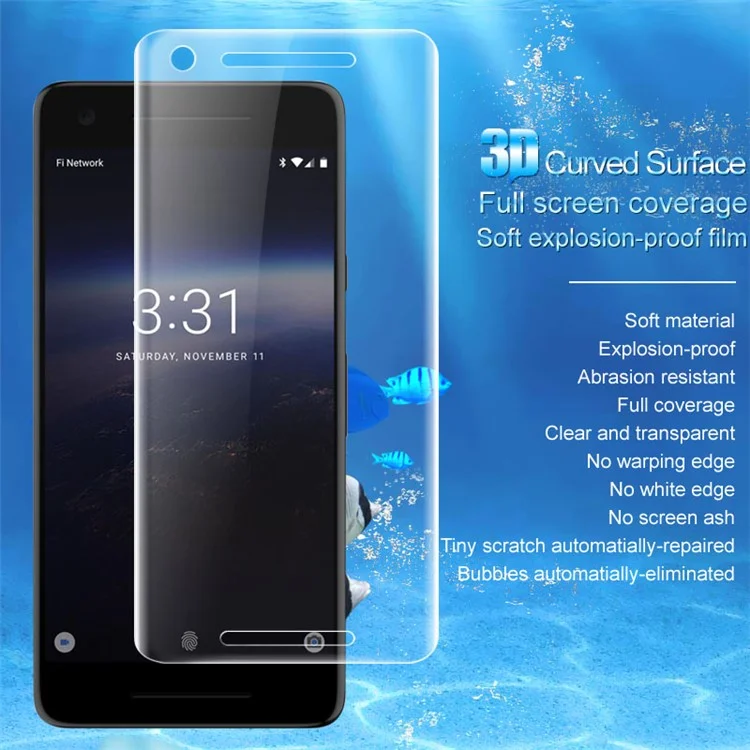 2Pcs/Set IMAK for Google Pixel 2 Anti-explosion Soft Screen Protector Film 3D Curved Full Coverage