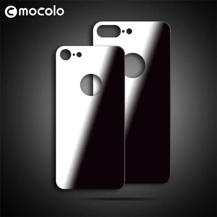 MOCOLO 3D Silk Print Full Glue Tempered Glass Back Cover Protector for iPhone 8 Plus - Black