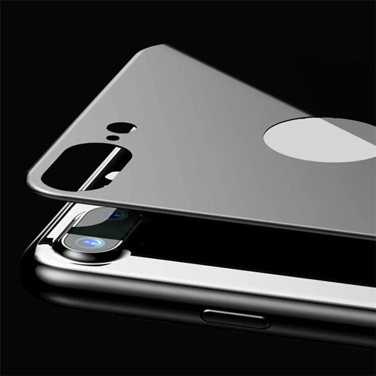 MOCOLO 3D Silk Print Full Glue Tempered Glass Back Cover Protector for iPhone 8 Plus - Black