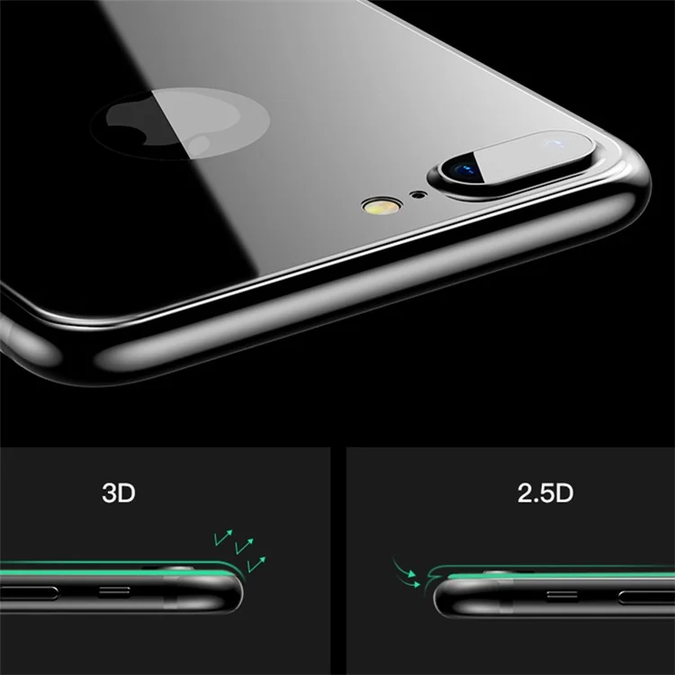MOCOLO 3D Silk Print Full Glue Tempered Glass Back Cover Protector for iPhone 8 Plus - Black