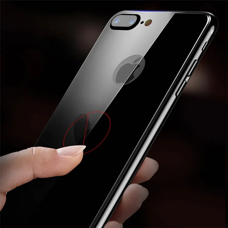 MOCOLO 3D Silk Print Full Glue Tempered Glass Back Cover Protector for iPhone 8 Plus - Black