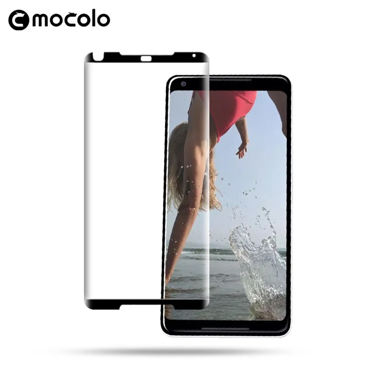 MOCOLO Curved Full Size Tempered Glass Screen Protector Guard Film for Google Pixel 2 XL - Black