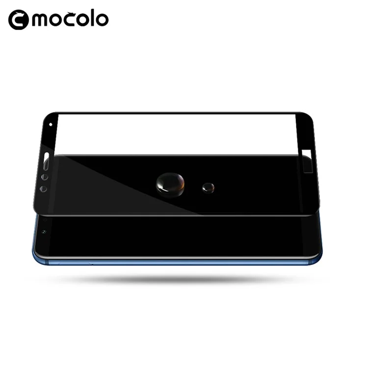 MOCOLO Silk Print Arc Edge Full Coverage Tempered Glass Screen Guard Film for Huawei Honor 7X -  Black