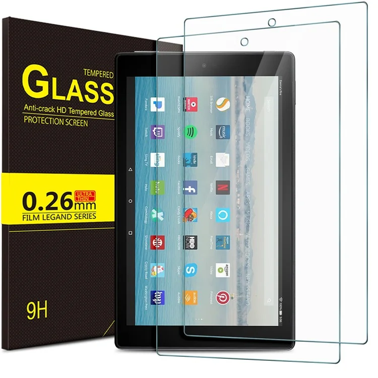 For Amazon Fire HD 10 (2017) 9H Hardness Tempered Glass Protector Guard Anti-blue-ray