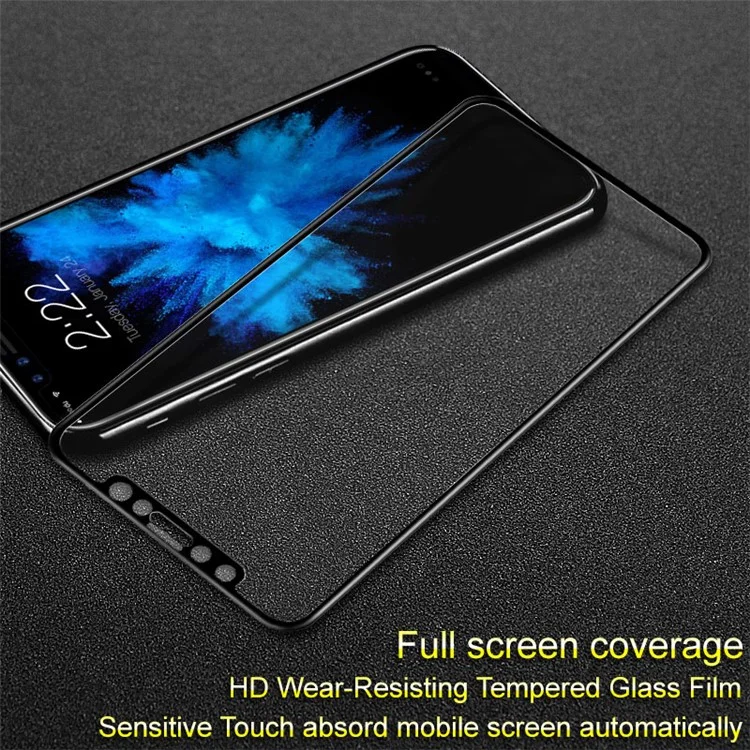 Imak Pro+ Cobertura Completa Protector de Pantalla de Vidrio Templado Anti-explosión Para Iphone (2019) 5.8 " / XS / X/10 - Negro