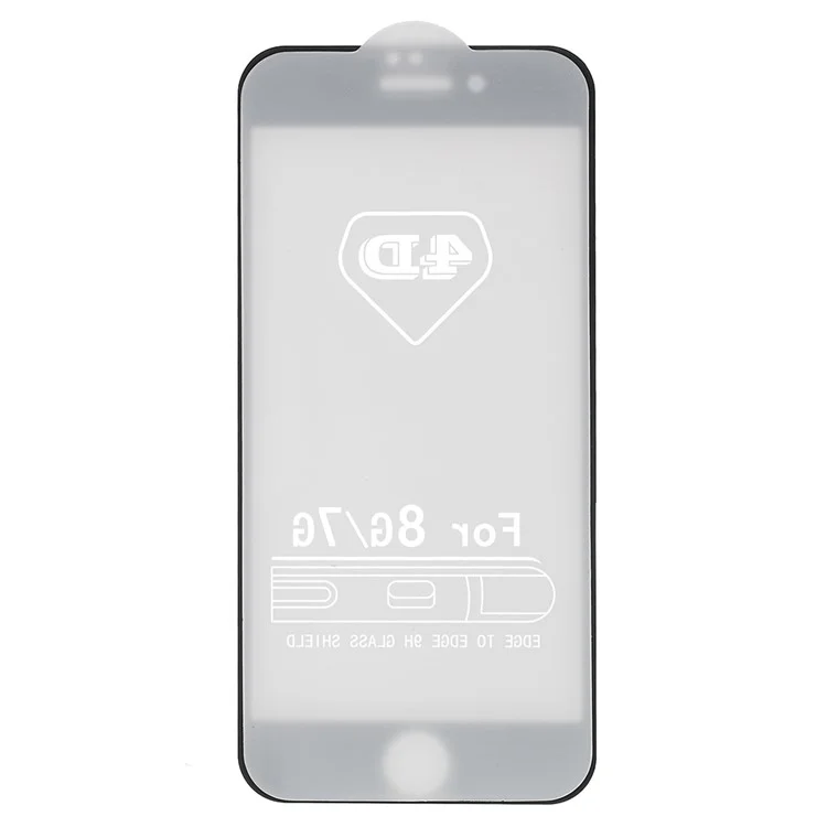4D Full Coverage Tempered Glass Screen Protector for iPhone 8/7 - Black