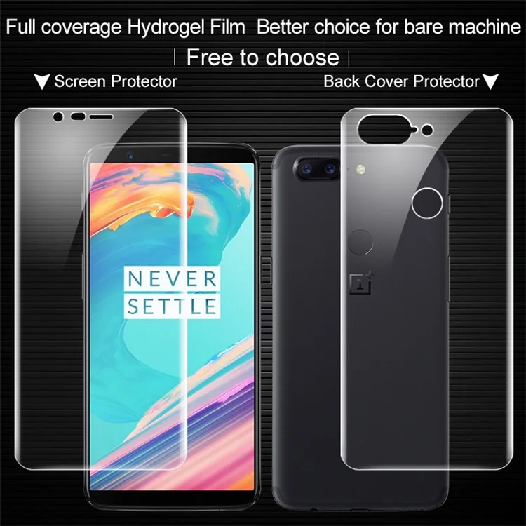 IMAK Soft Clearer Hydrogel Film II Full Cover Back Protector for OnePlus 5T