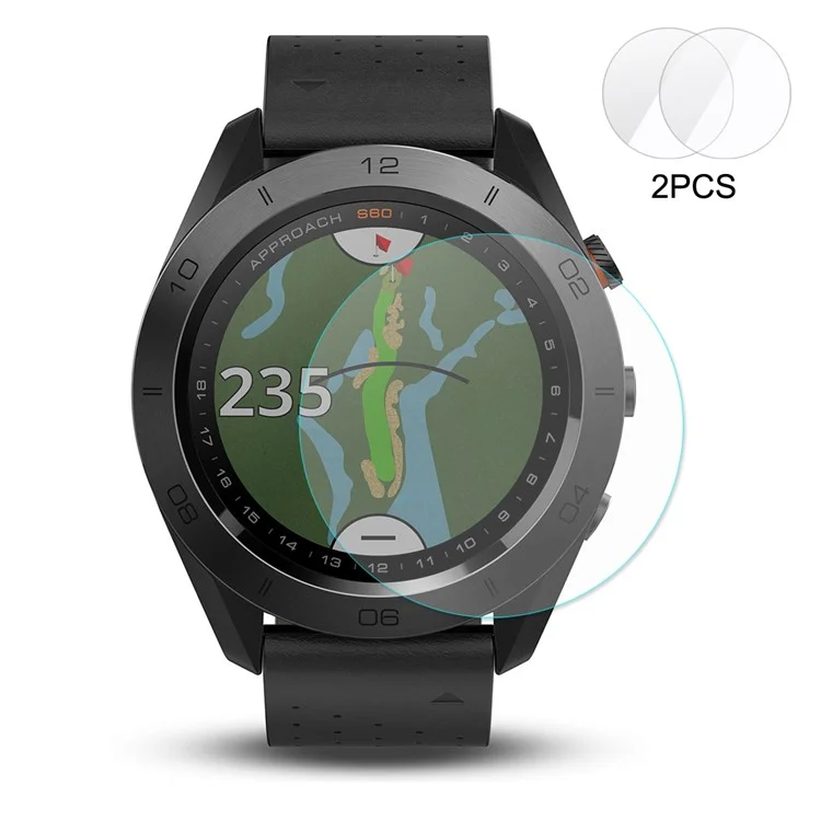 2PCS HAT PRINCE Tempered Glass Screen Protector Film 2.15D 0.2mm 9H Arc Edge for Garmin Approach S60