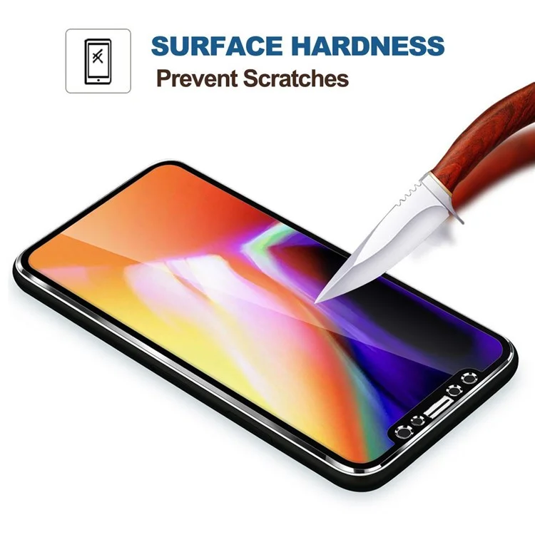 HAT PRINCE for iPhone Xs / X 0.2mm 3D Full Screen Front + Back Aluminum Alloy Edge Tempered Glass Protectors Guard - Black