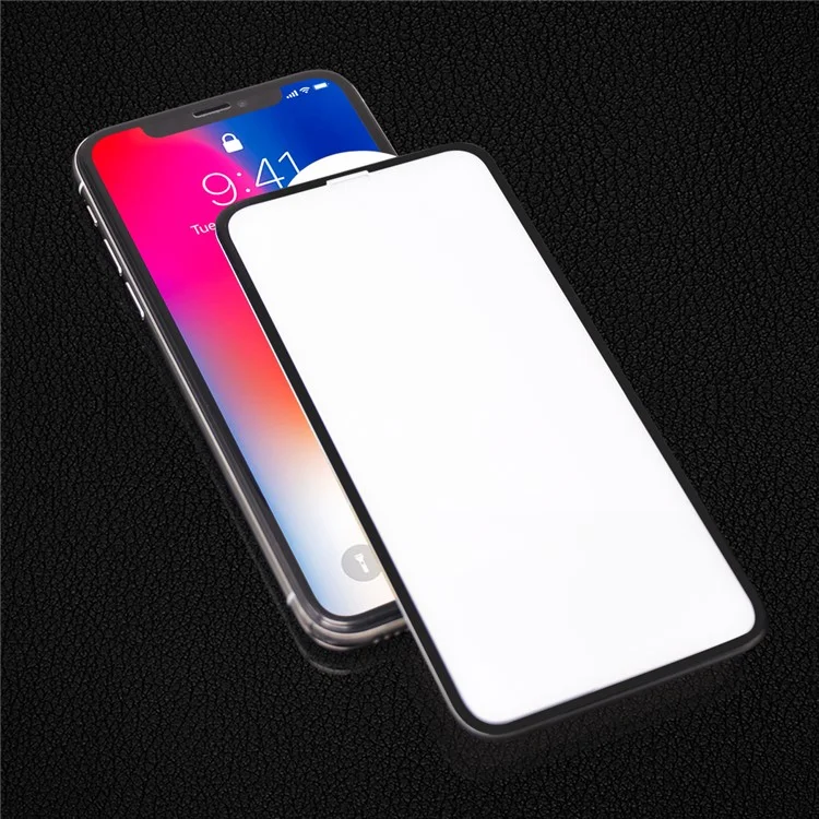 PDGD 3D Arc Edges Tempered Glass Full Screen Coverage Protector Film 0.3mm for iPhone X - Black