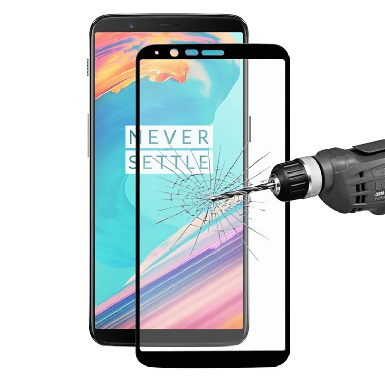 ENKAY for OnePlus 5T 0.26mm 9H 2.5D Full Coverage Tempered Glass Screen Protector - Black