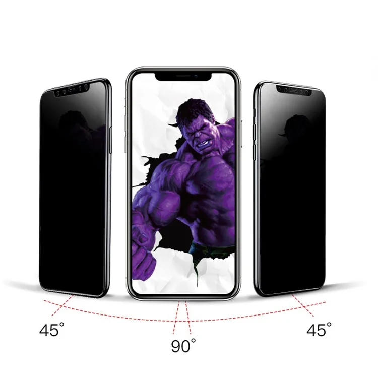 NXE Full Screen Anti-peep 3D Curved 9H Hardness Tempered Glass Screen Guard Film for iPhone X(Ten)