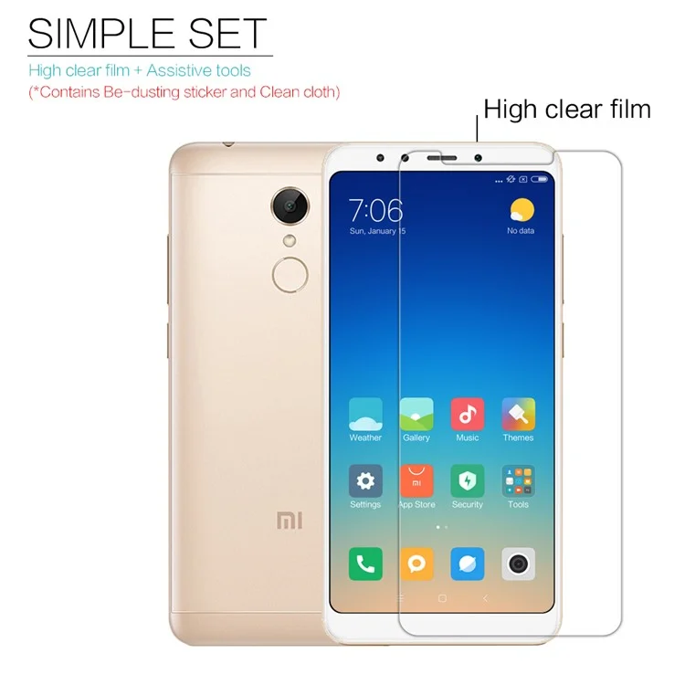 NILLKIN Anti-fingerprint Crystal Clear LCD Screen Protector Film for Xiaomi Redmi 5