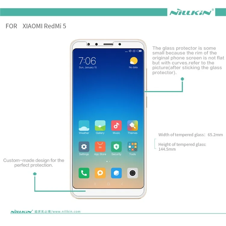 NILLKIN Amazing H Tempered Glass Anti-burst Screen Protector Film for Xiaomi Redmi 5