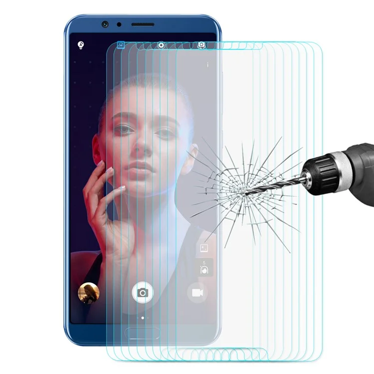ENKAY 10Pcs/Set 0.26mm 9H 2.5D Arc Edge Tempered Glass Screen Protector for Huawei Honor V10/View 10