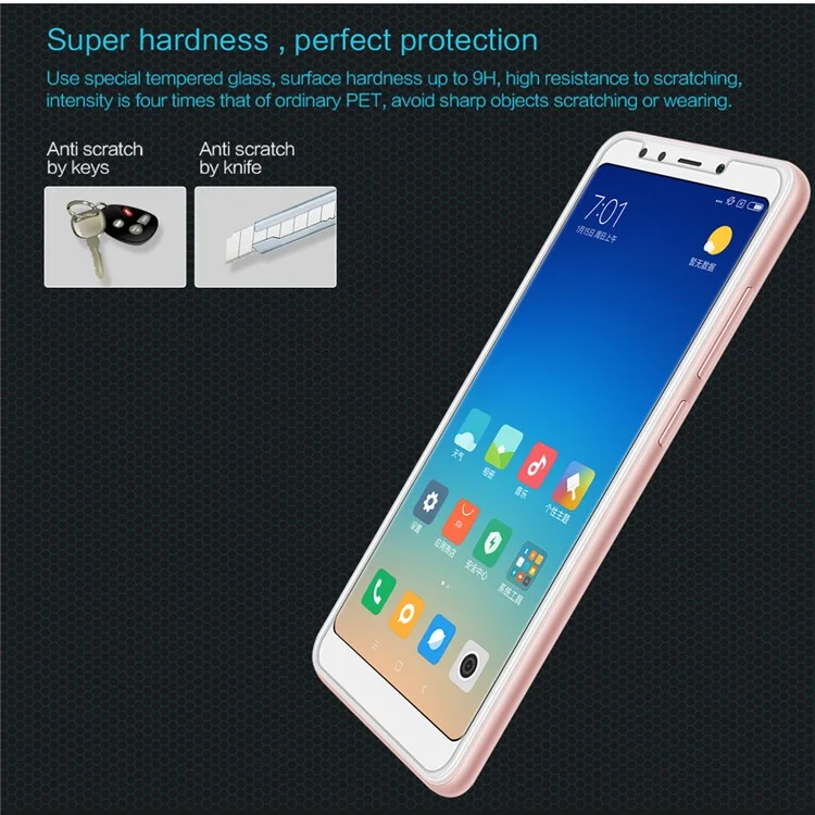 NILLKIN Amazing H Tempered Glass Screen Protector Anti-Explosion for Xiaomi Redmi Note 5 (12MP Rear Camera) / Redmi 5 Plus (China)