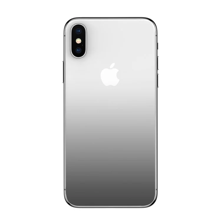 BASEUS Gradient Color Full Glue Tempered Glass Back Protector for iPhone X - Black