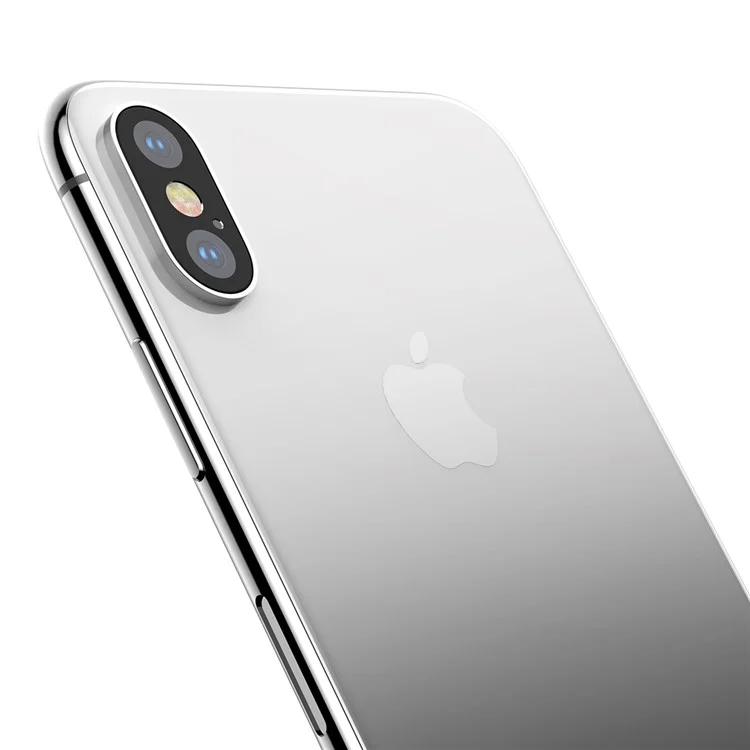 BASEUS Gradient Color Full Glue Tempered Glass Back Protector for iPhone X - Black