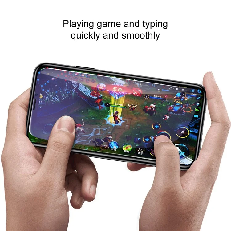 BASEUS Anti-blue-ray 0.3mm Silk Print Full Glue Tempered Glass Full Screen Protector for iPhone X/10