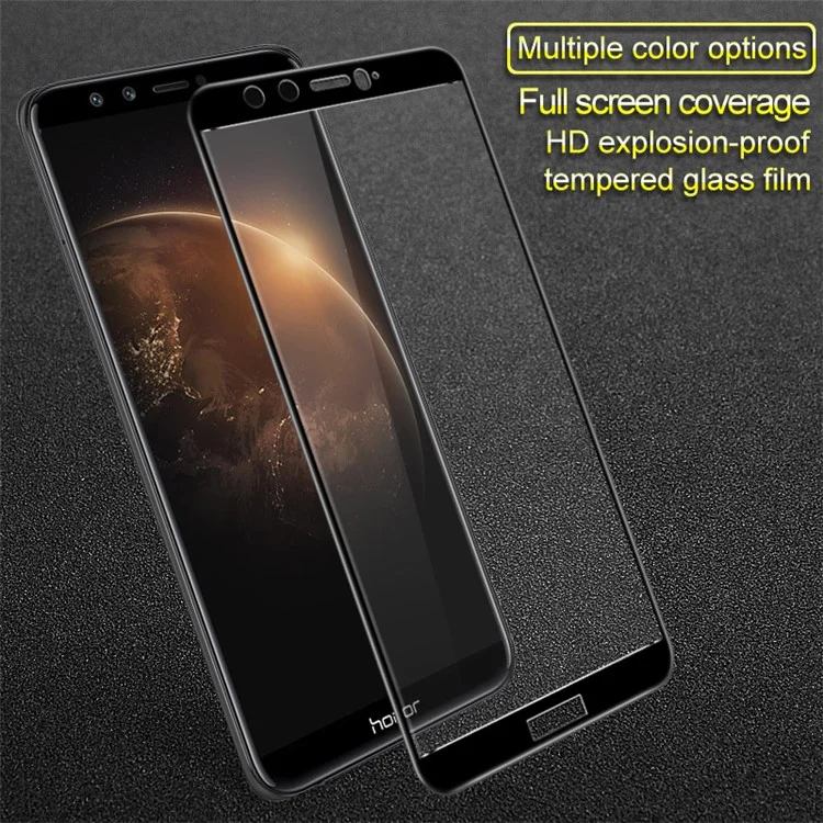 IMAK Full Coverage Tempered Glass Screen Protector Film for Huawei Honor 9 Youth Edition/Honor 9 Lite - Black