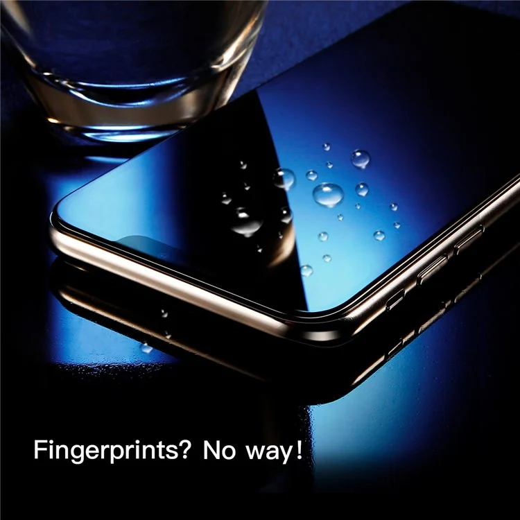 BASEUS 0.3mm 4D Curved Full Glue Silk Print Full Screen Tempered Glass Protector for iPhone X - Black