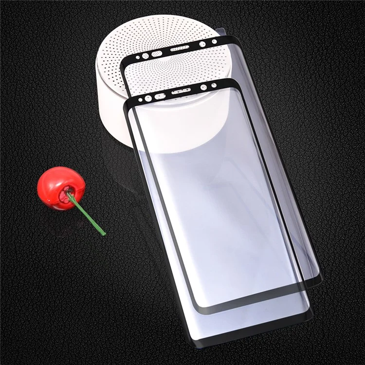 PDGD Full Size Silk Printing Tempered Glass Screen Guard Film for Samsung Galaxy S9+ G965 - Black
