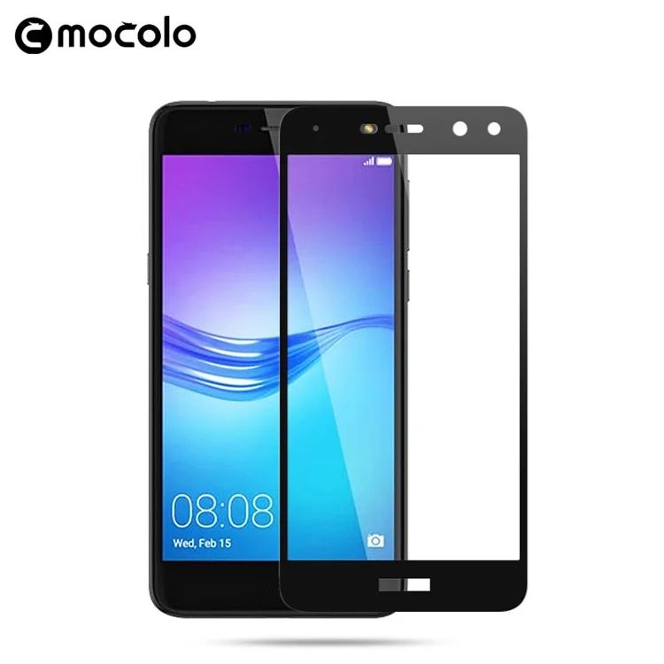 MOCOLO Silk Print Arc Edge Complete Coverage Tempered Glass Screen Protector for Huawei Y5 (2017) - Black