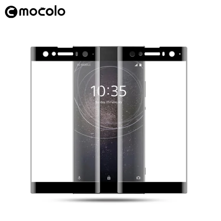 MOCOLO Curved Full Size Tempered Glass Screen Protector for Sony Xperia XA2 Ultra - Black
