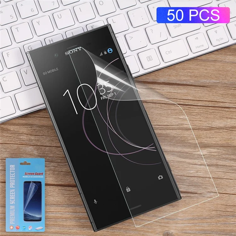 50Pcs/Set Full Coverage Soft Mobile LCD Screen Protector Films for Sony Xperia XZ1 Compact