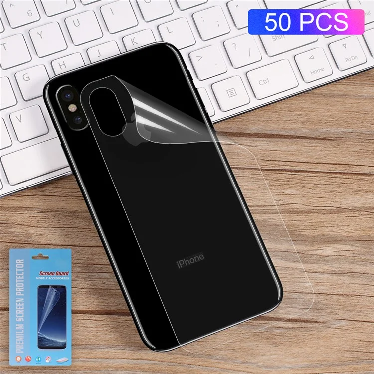50 Pcs/Set PET Full Coverage Back Cover Protector Film for iPhone X