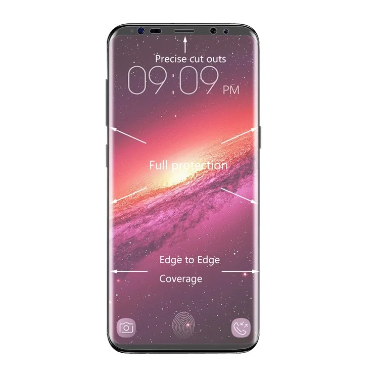 Hat Prince Ultra Clear Pet Curvé Couverture Complète Film Protector Pour Samsung Galaxy S9 G960