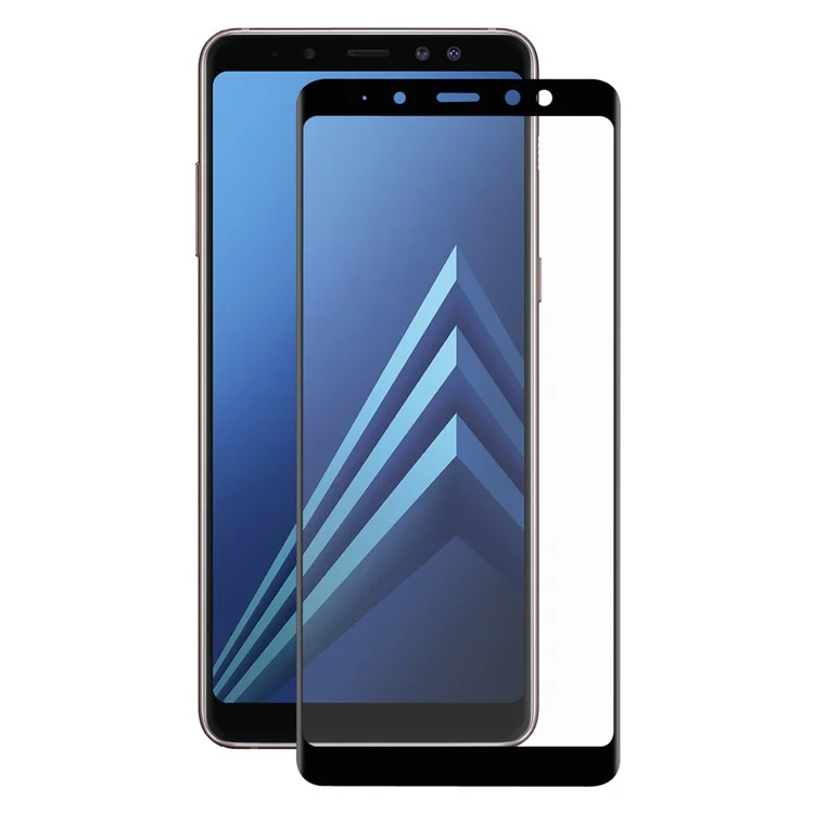HAT PRINCE 0.26mm 9H 3D Curved Full Tempered Glass Screen Protector Guard Film for 	Samsung Galaxy A8+ (2018)