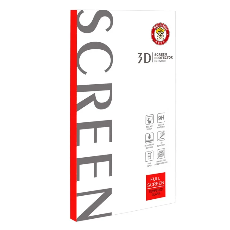 HAT PRINCE 0.26mm 9H 3D Curved Full Tempered Glass Screen Protector Guard Film for 	Samsung Galaxy A8+ (2018)