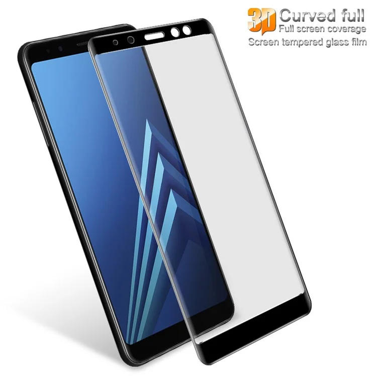 IMAK 3D Curved Full Coverage Tempered Glass Screen Protector for Samsung Galaxy A8 (2018) - Black