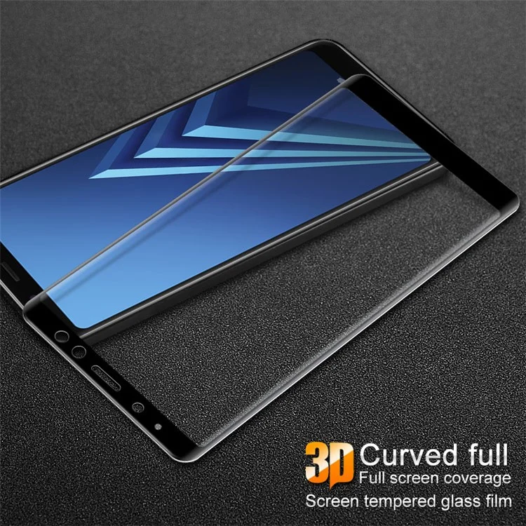 IMAK 3D Curved Full Coverage Tempered Glass Screen Protector for Samsung Galaxy A8 (2018) - Black