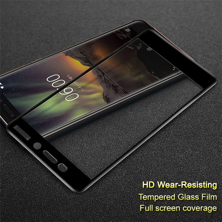 IMAK Complete Coverage Tempered Glass Protector Film for Nokia 6 (2018)