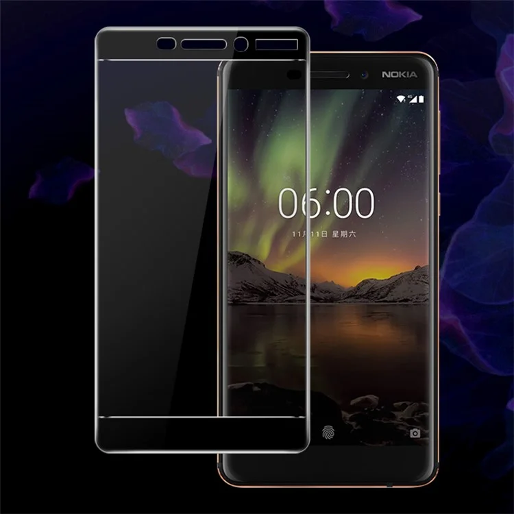 IMAK Complete Coverage Tempered Glass Protector Film for Nokia 6 (2018)