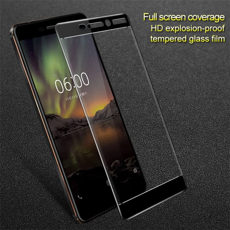 IMAK Complete Coverage Tempered Glass Protector Film for Nokia 6 (2018)