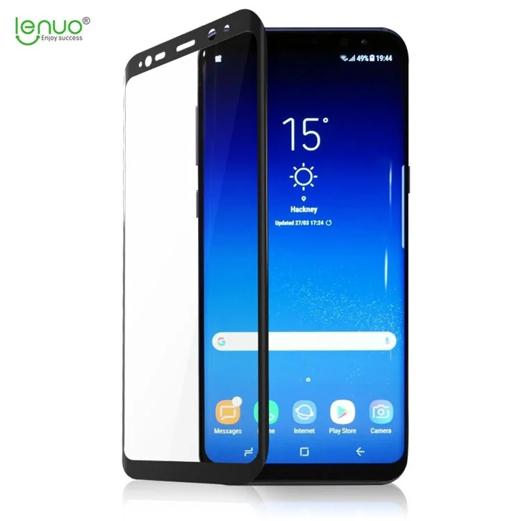 LENUO DF 0.3mm 9H 3D Tempered Glass Full Size Screen Protector Film for Samsung Galaxy S9+ G965 - Black