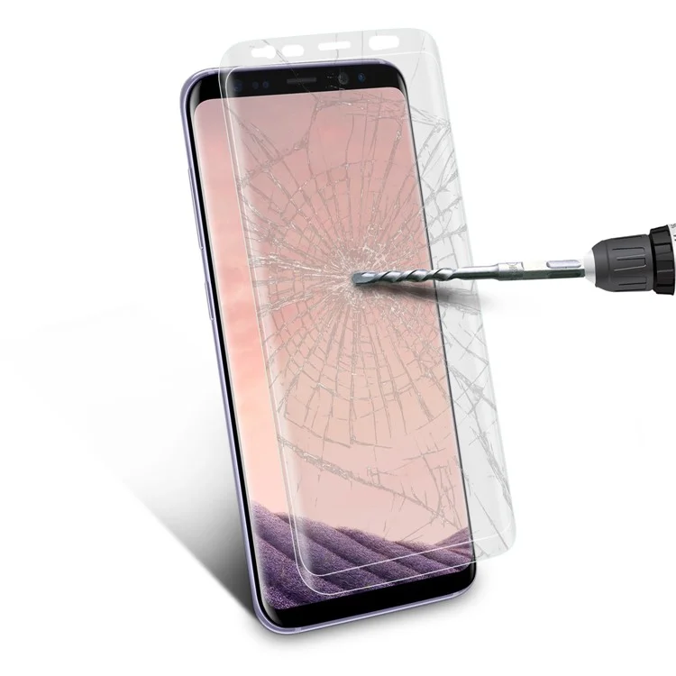 ANGIBABE 0.26mm Transparent Full Size Curved Tempered Glass Screen Film per Samsung Galaxy S9+ G965