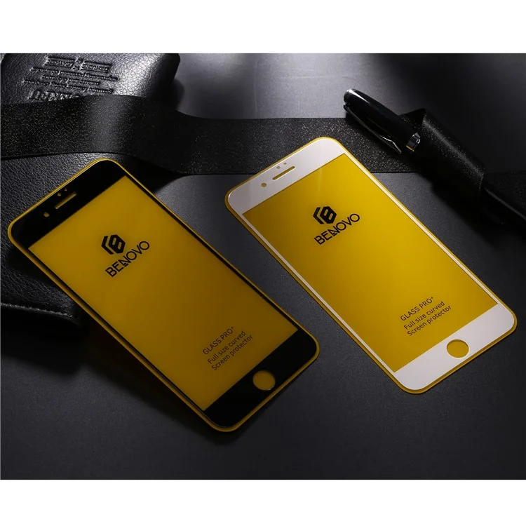 BENOVO 2.5D Full Size Mobile Screen Tempered Glass Protector Guard Film  for iPhone 7 Plus - White