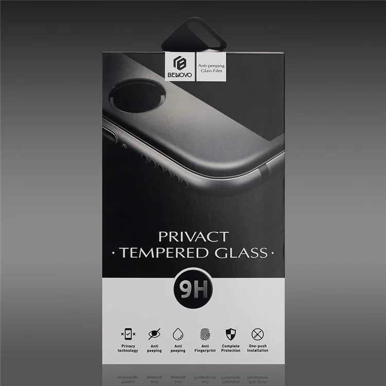 BENOVO 3D Anti-peep Complete Coverage Tempered Glass Screen Film for iPhone 8 Plus - Black