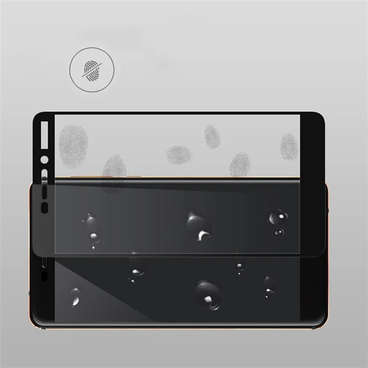 MOCOLO Silk Print Full Size Tempered Glass Screen Protector for Nokia 6 (2018) - Black