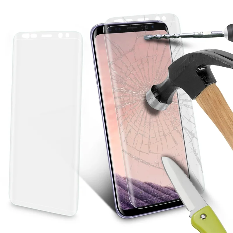 0.26mm Transparent Full Size Curved Tempered Glass Screen Film for Samsung Galaxy S9 G960