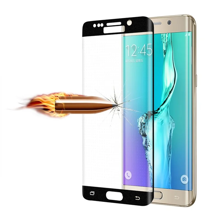 0.2mm Full Coverage Curved Tempered Glass Screen Protector for Samsung Galaxy S6 Edge G925 - Black