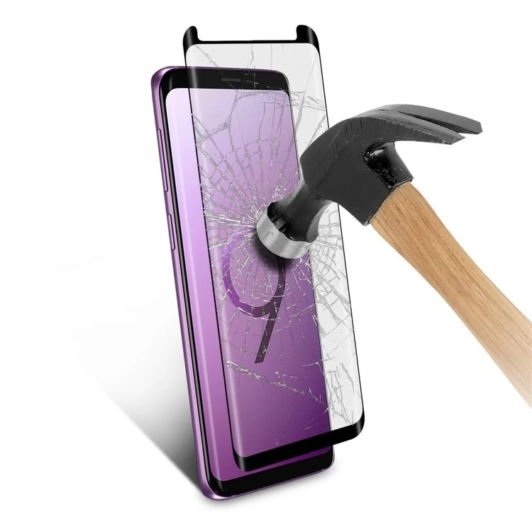 ANGIBABE 0.26mm Silk Printing Full Mobile Tempered Glass Protector for Samsung Galaxy S9 G960