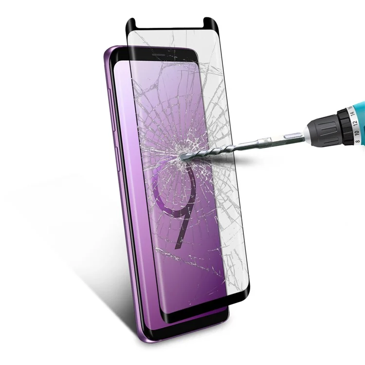 ANGIBABE 0.26mm Silk Printing Full Tempered Glass Screen Protector for Samsung Galaxy S9+ G965