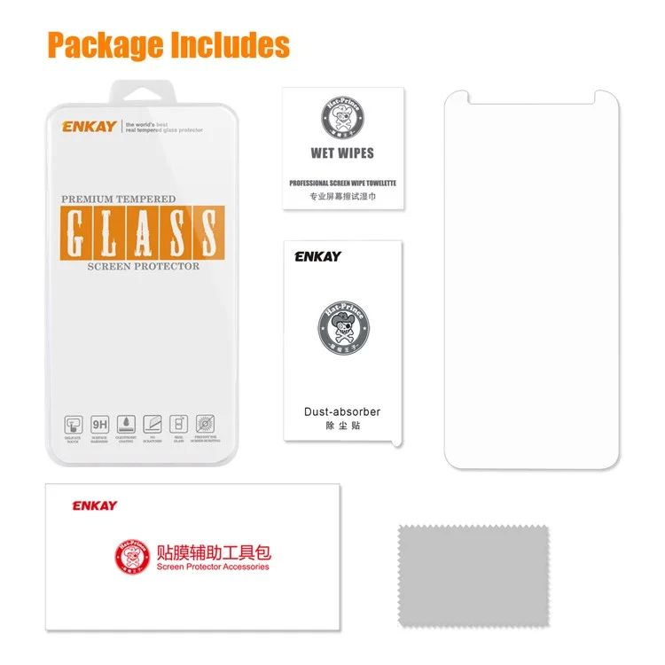 ENKAY for Oppo A79 0.26mm 9H Tempered Glass Screen Protector Film 2.5D Arc Edge