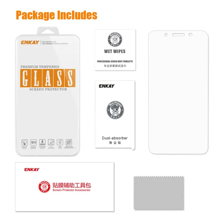 ENKAY 0.26mm 9H Tempered Glass Screen Protector Film 2.5D Arc Edge for Vivo Y66