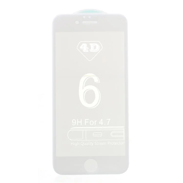 5D Curved Anti-blue-ray Tempered Glass Screen Shield Film for iPhone 6s/6 4.7-inch (Complete Cover) - White